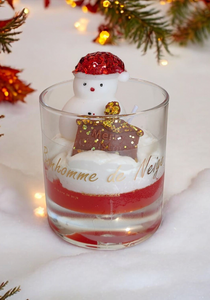 Bougie Bonhomme De Neige Grand Modèle - Blush Sélection Décoration