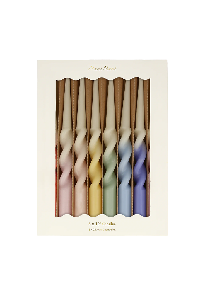 Lot De 8 Bougies Torsadées - Meri Meri Lot De 8 Bougies Torsadées - Meri Meri 