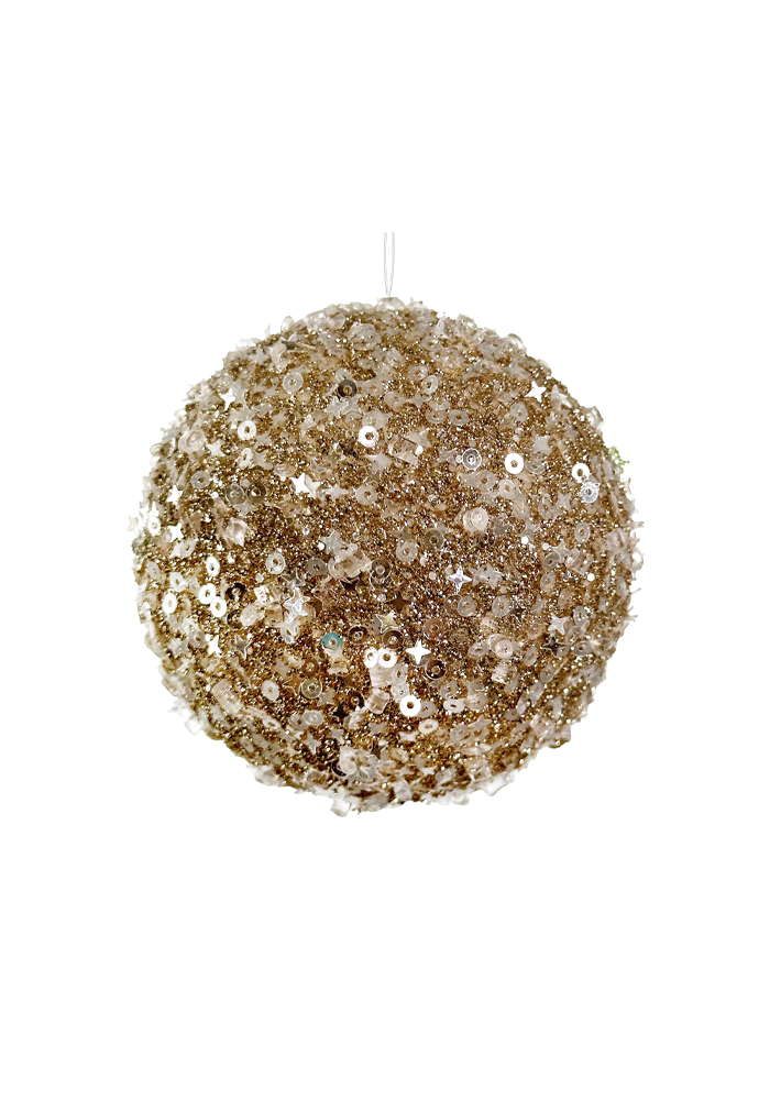 Boule De Noël Sequins Dorés - Blush Sélection Décoration