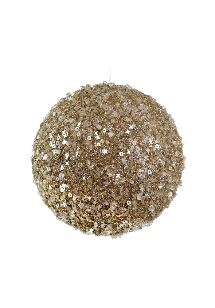 Boule De Noël Sequins Dorés - Blush Sélection Décoration