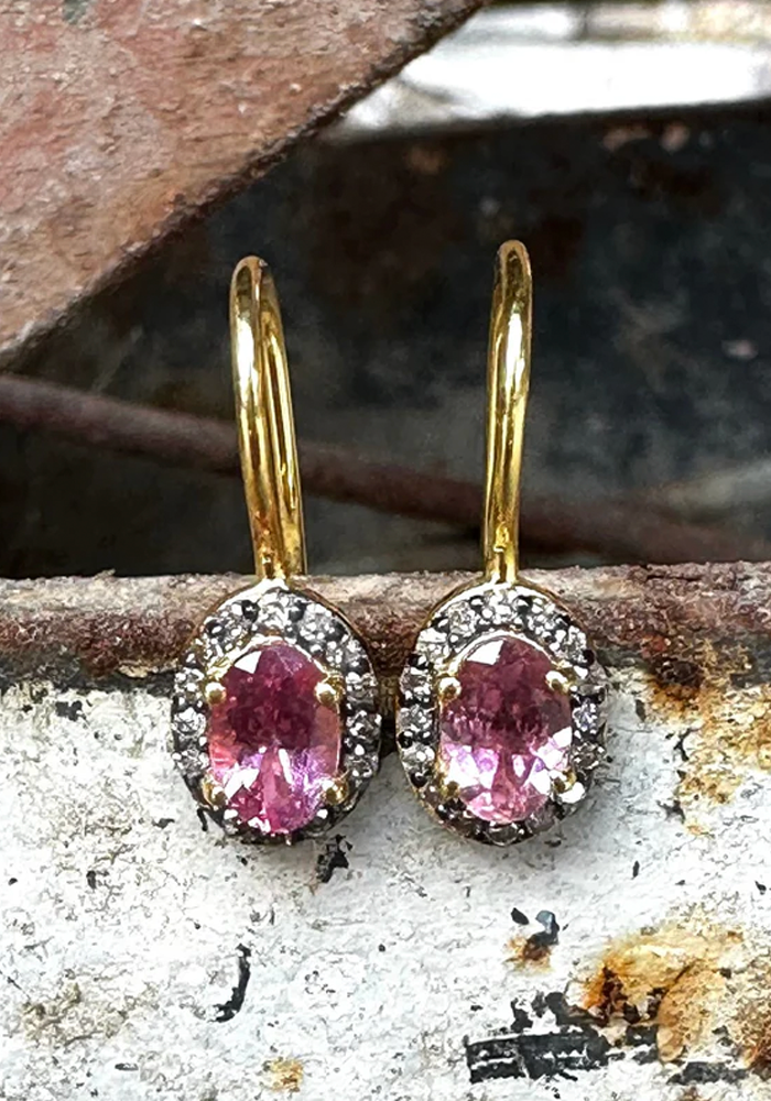 Boucles D'Oreilles Victoria Tourmaline Rose - Vic & Max