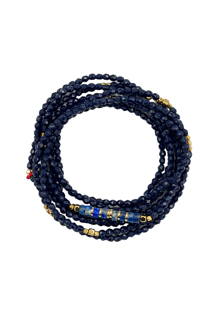 Bracelet 8 Tours Ou Sautoir New Nadege Bleu Exclu Blush - Têtes Blondes