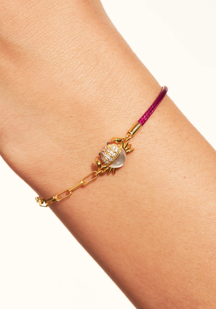 Bracelet Crabe Cordon Bordeaux Nacre - Be Maad