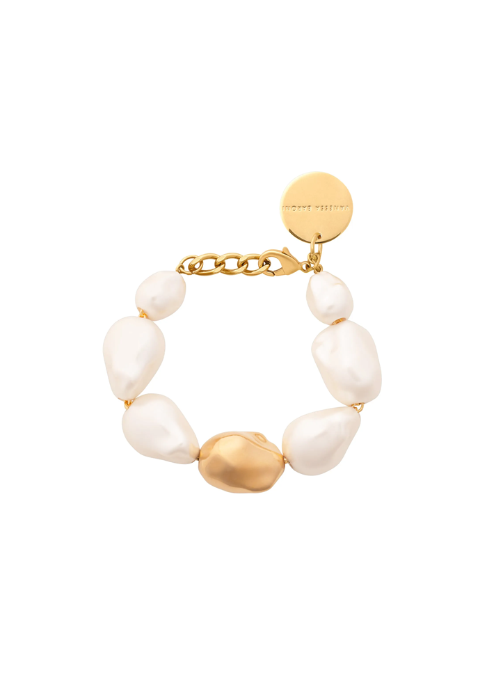 Bracelet Big Organic Pearl With Gold Pearl - Vanessa Baroni