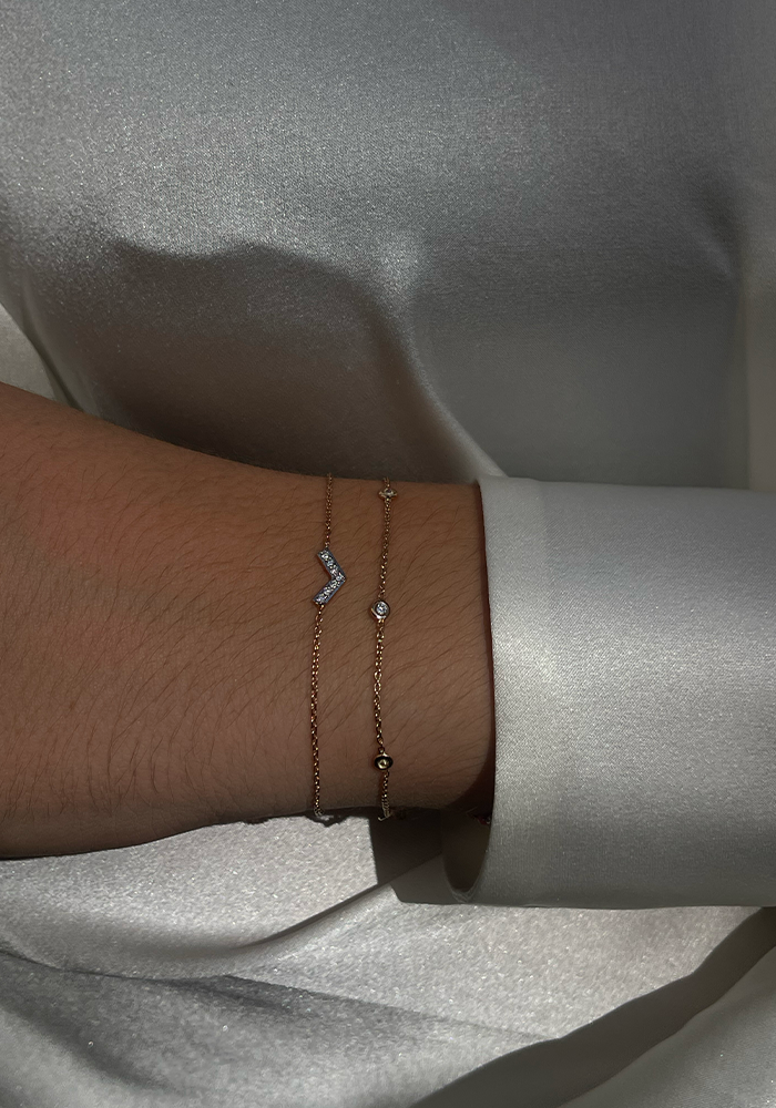 Bracelet 5 Solitaires Diamants Blancs - Kismet By Milka