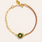 Bracelet Coquillage Cordon Beige Onyx Vert