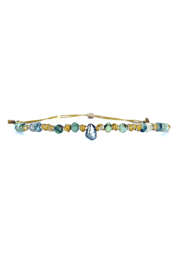 Bracelet Réglable Multi Pierres Turquoise