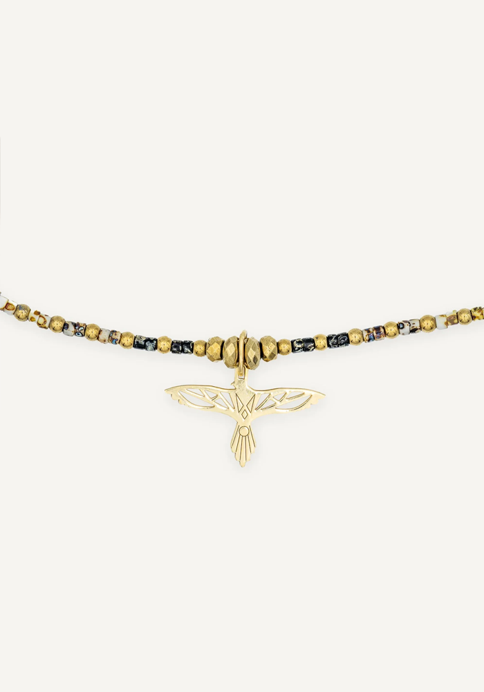 Bracelet 3 Tours Ou Collier Eagles Noir Rock - Têtes Blondes