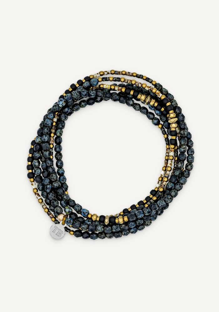 Bracelet 6 Tours Ou Sautoir Eagle Noir Rock - Têtes Blondes