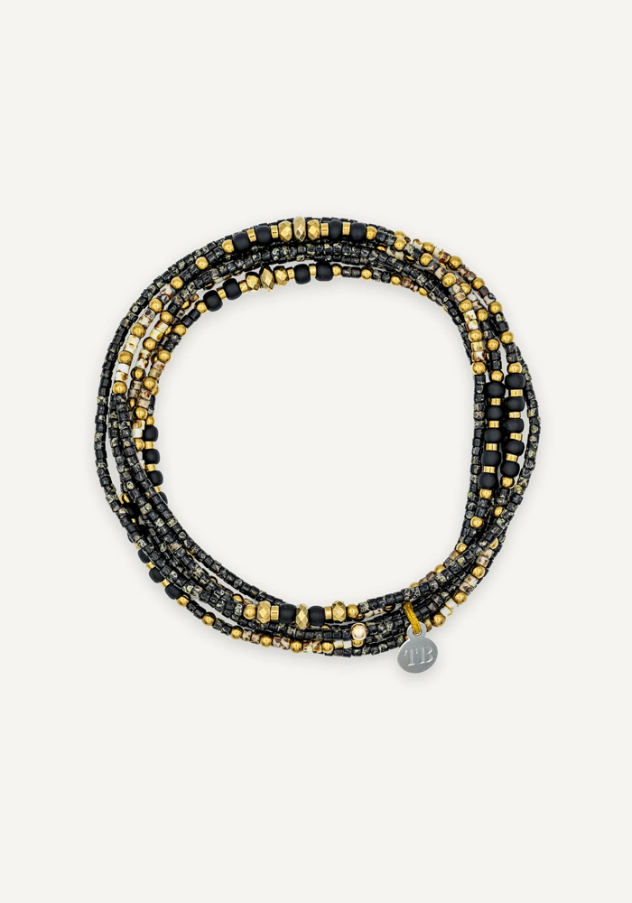 Bracelet 6 Tours Ou Sautoir Eagle Slim Noir Rock - Têtes Blondes