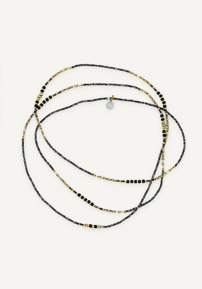 Bracelet 6 Tours Ou Sautoir Eagle Slim Noir Rock - Têtes Blondes