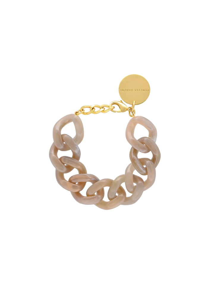 Bracelet Flat Chain Biancone Marble - Vanessa Baroni