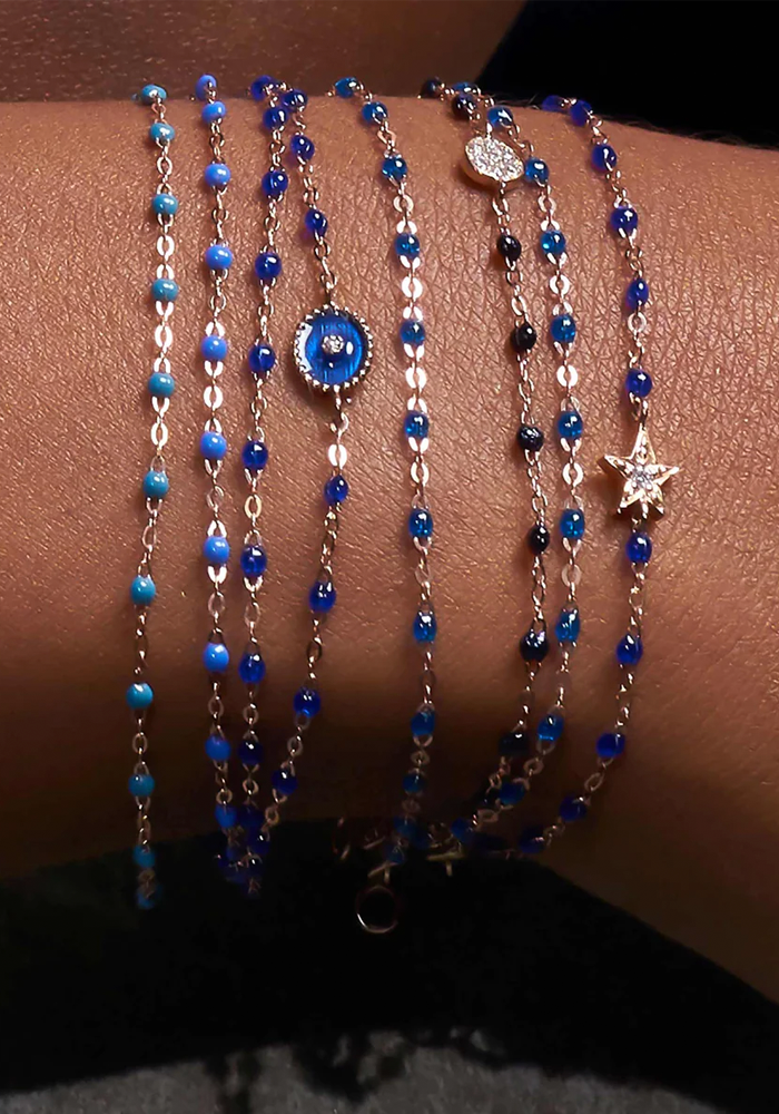 Bracelet Classique Gigi Étoile Diamants Et Résines Prusse
