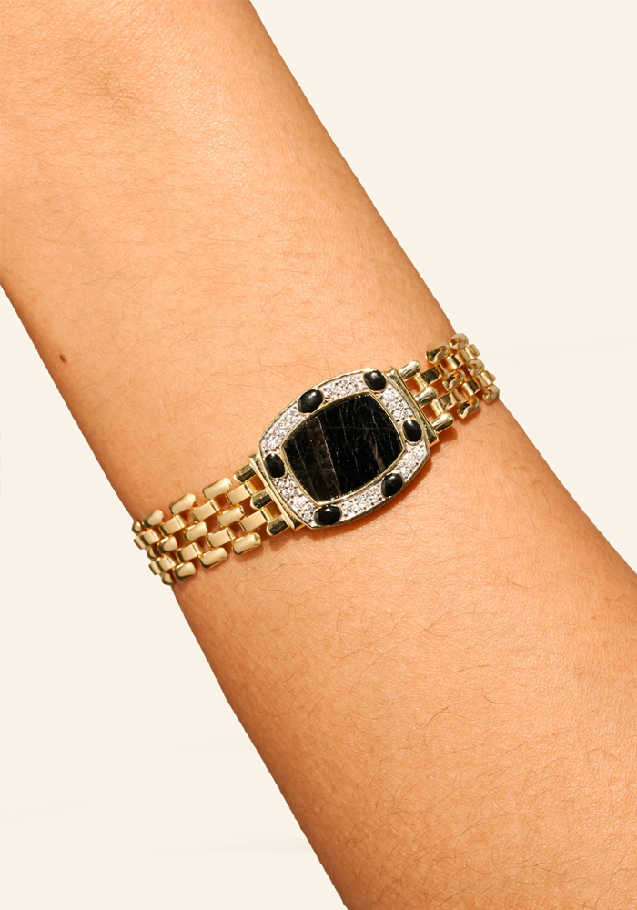 Bracelet Ranee Onyx Texturée - Be Maad