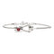 Bracelet Corde De Basse Fixation Horizontale Argent Jaspe Rouge