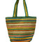 Gold, Multicolor and Green Striped Tote Bag