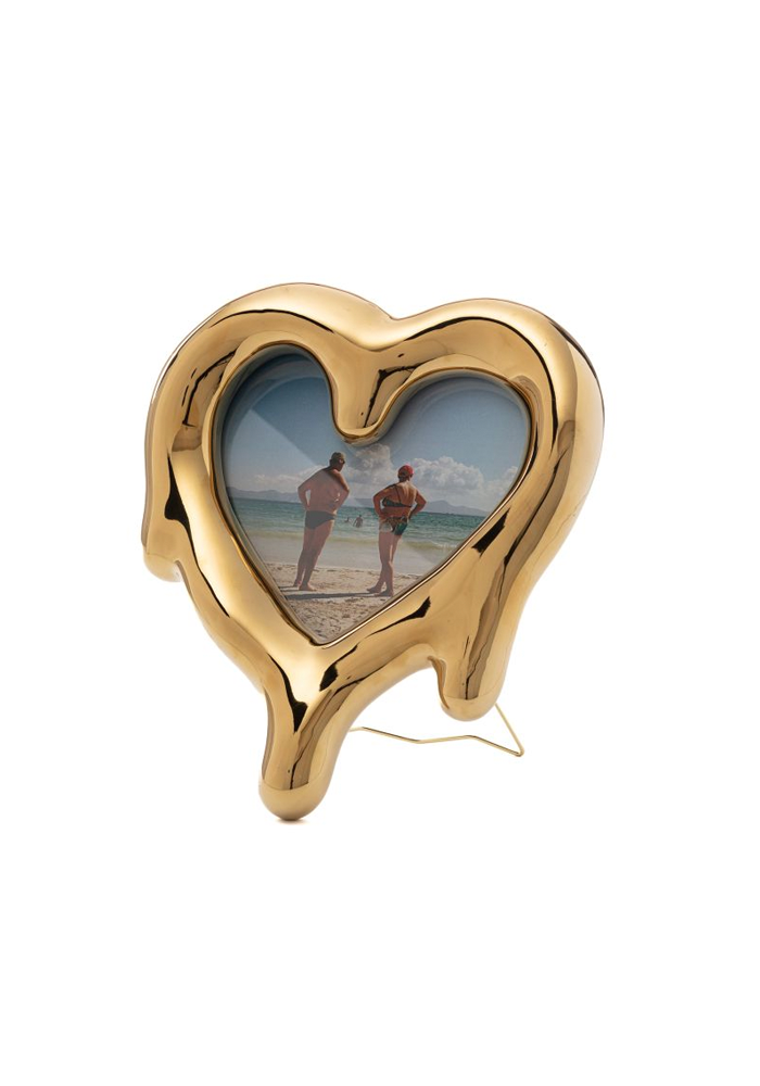 Cadre Photo Ou Miroir Melted Heart Doré - Seletti