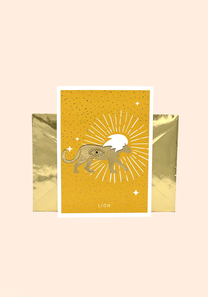 Carte Signe Lion - Blush