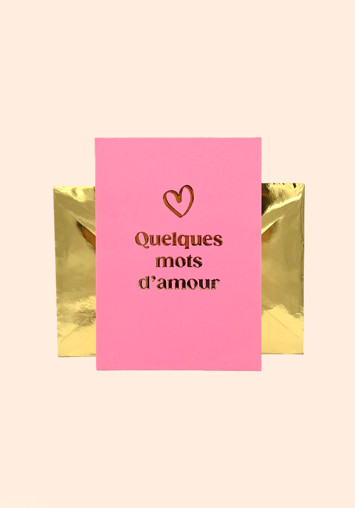 Carte De Voeux Quelques Mots D'Amour - Blush