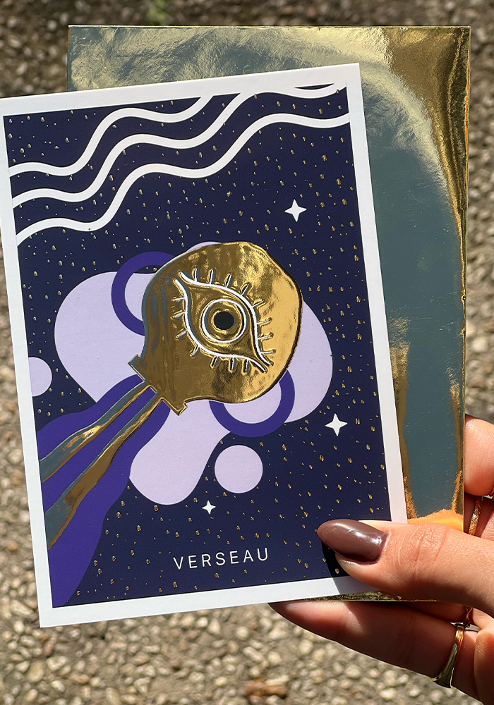 Carte Signe Verseau - Blush