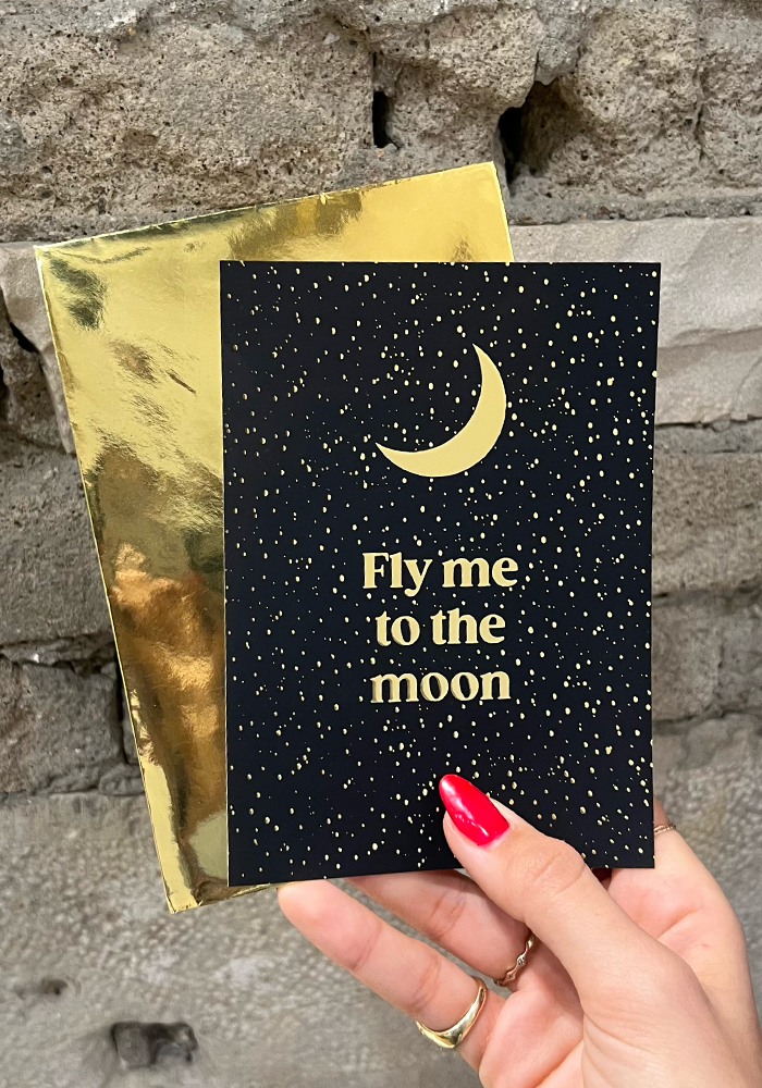 Carte De Voeux Fly Me To The Moon - Blush