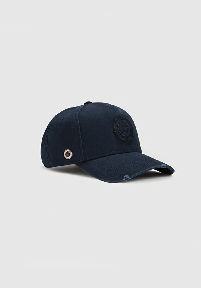 Casquette Faded Cap Night logo ton sur ton bleu marine de côté - Sweet Pants