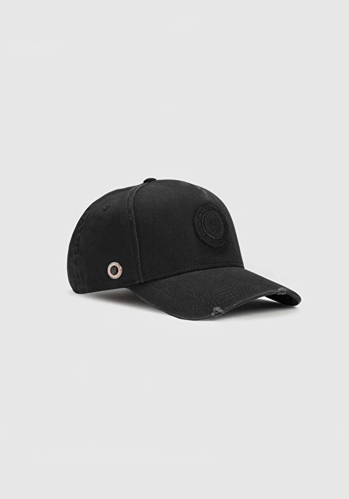 Casquette Faded Cap Black avec logo ton sur ton noir de côté - Sweet Pants