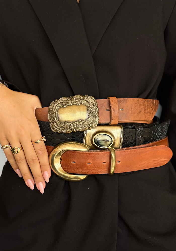 Gold Belt Buckle With Horn