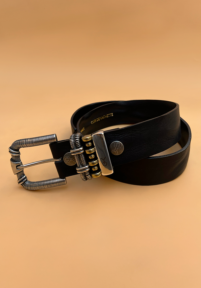 Ceinture Camille Cuir Noire - Yolete