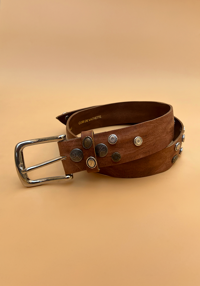Ceinture en cuir avec boucle texane Femme, Marron | Milano Ceinture en cuir avec boucle texane Femme, Marron | Milano