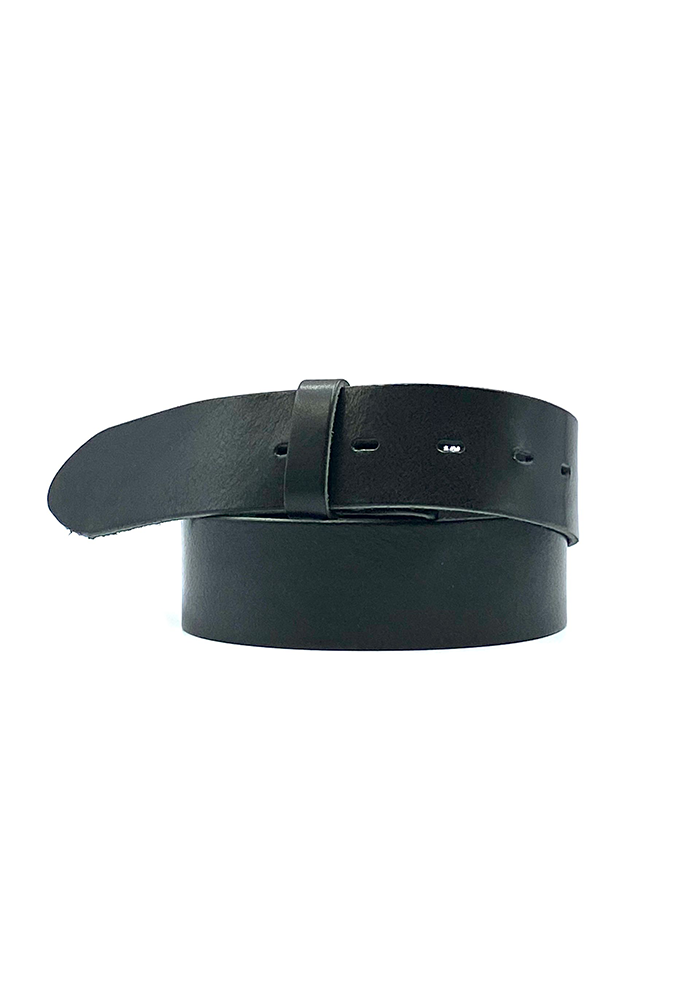 Cinturón de cuero negro con hebilla intercambiable
