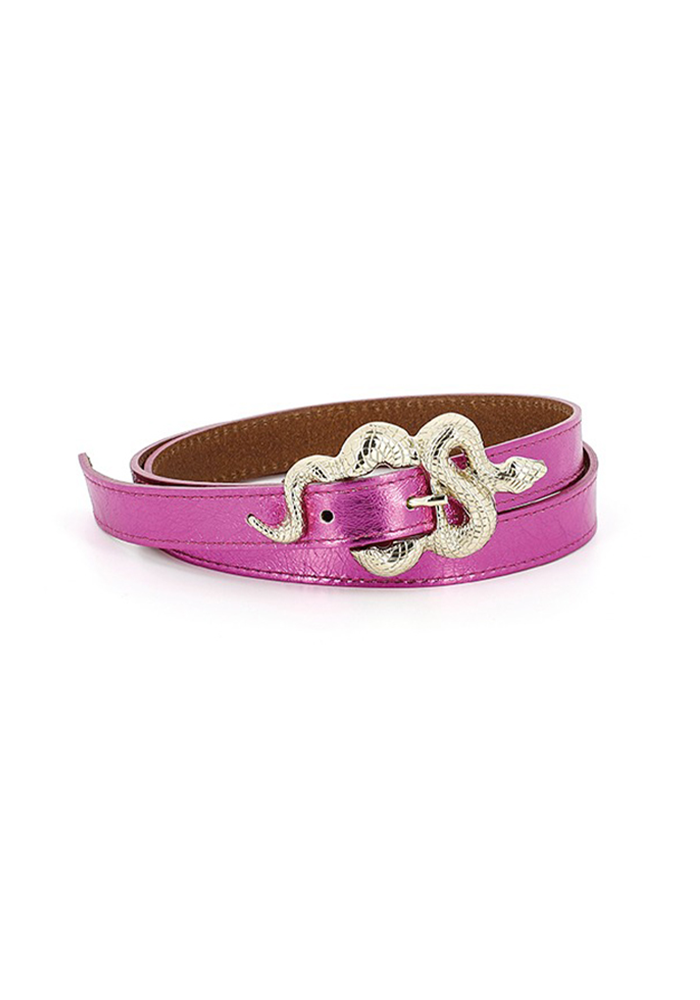 Pink Metallic Laminato La Barbier Belt
