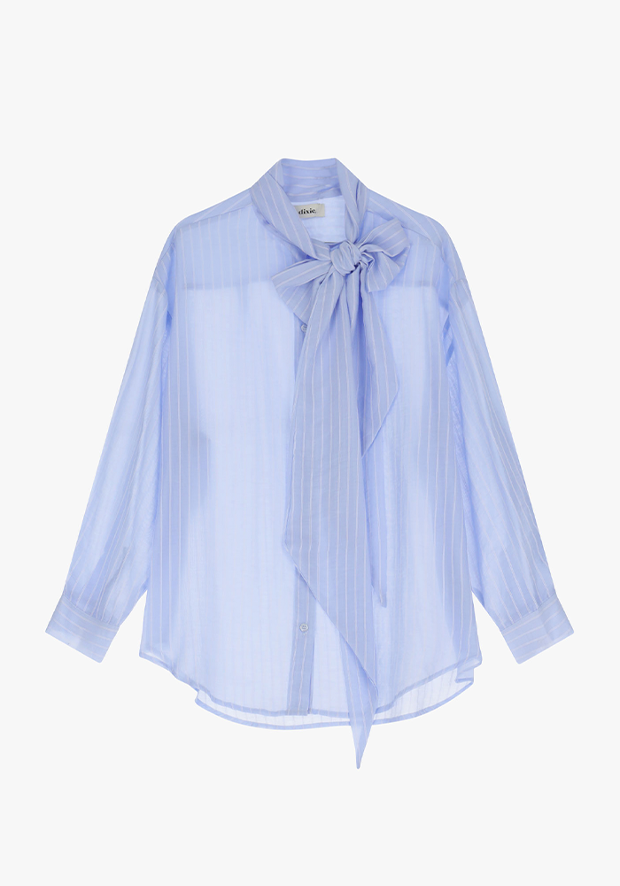 Chemise Avec Col À Nouer Bleue - Dixie