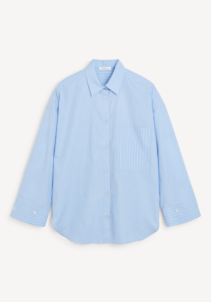 Chemise Derris Blue Iris Stripe Small - By Malene Birger