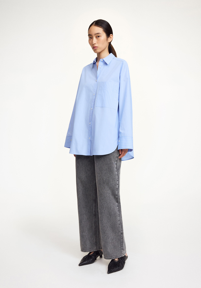 Chemise Derris Blue Iris Stripe Small - By Malene Birger
