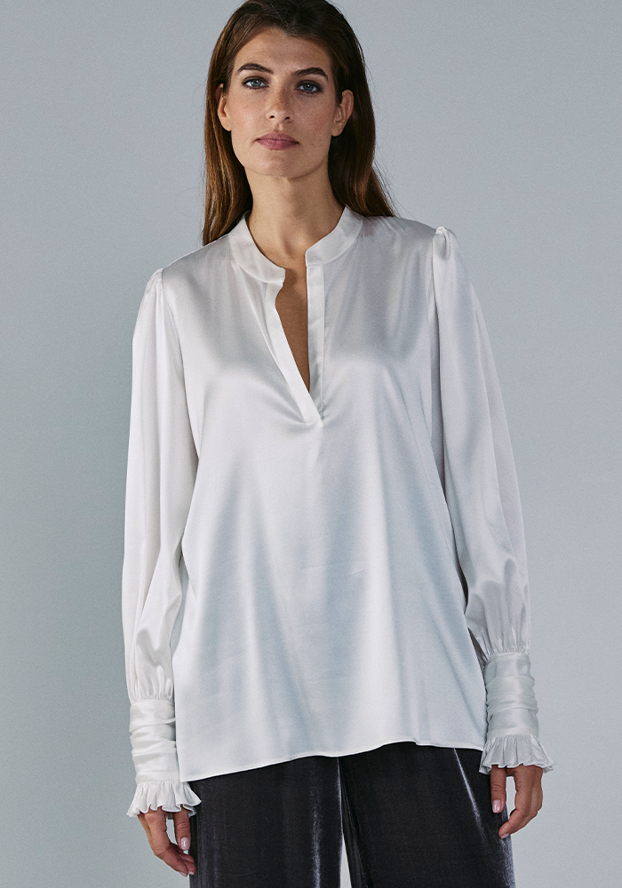 Blouse Lara Soie Ecru - DMN Paris