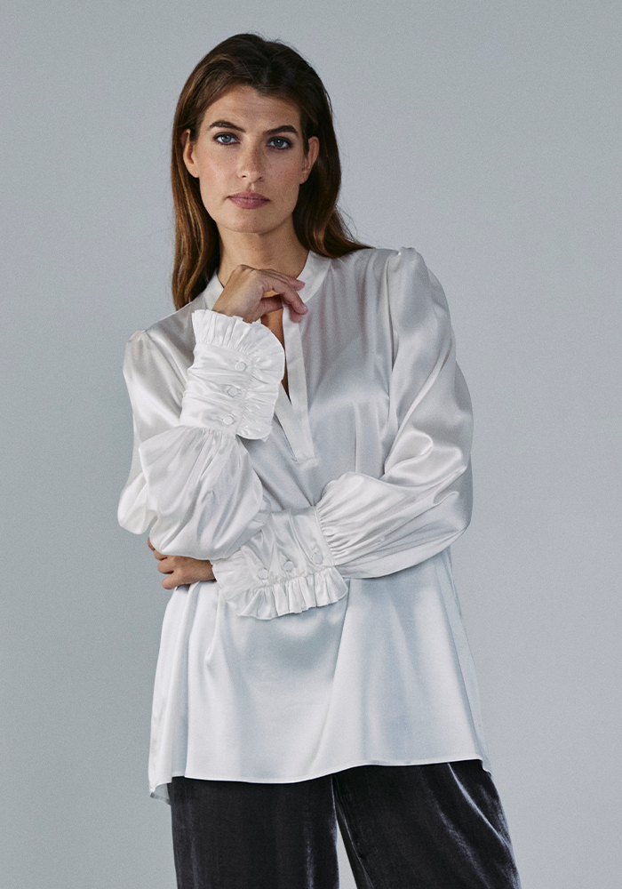 Blouse Lara Soie Ecru - DMN Paris