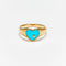 Mini anillo de sello con corazón turquesa