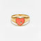 Coral Heart Mini Signet Ring