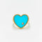 Bague Chevalière Coeur Turquoise