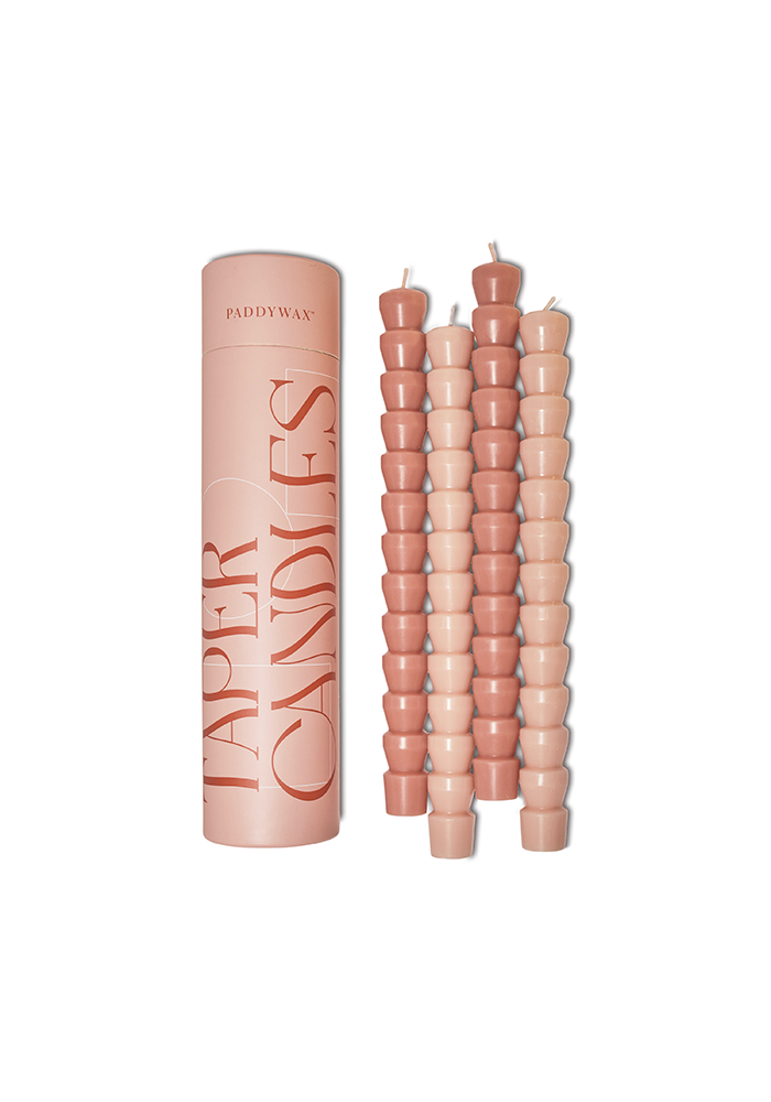 Set De 4 Bougies Cierges Taper Rose Et Blush - Blush Sélection Décoration