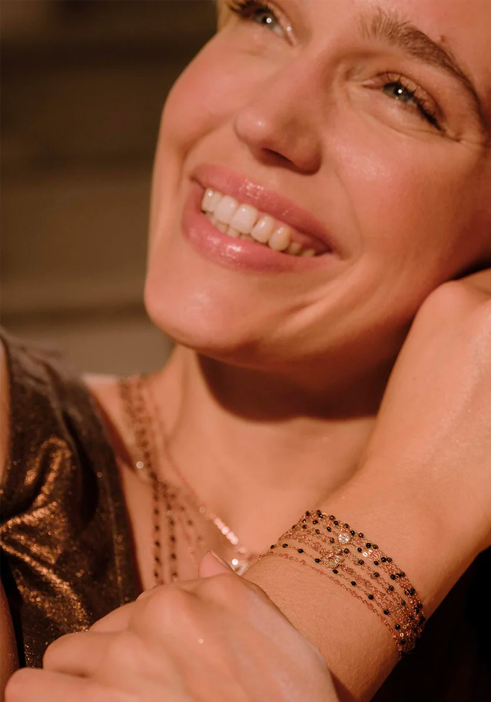 Bracelet Classique Gigi Or Jaune Résines Rosée 17cm - Gigi Clozeau