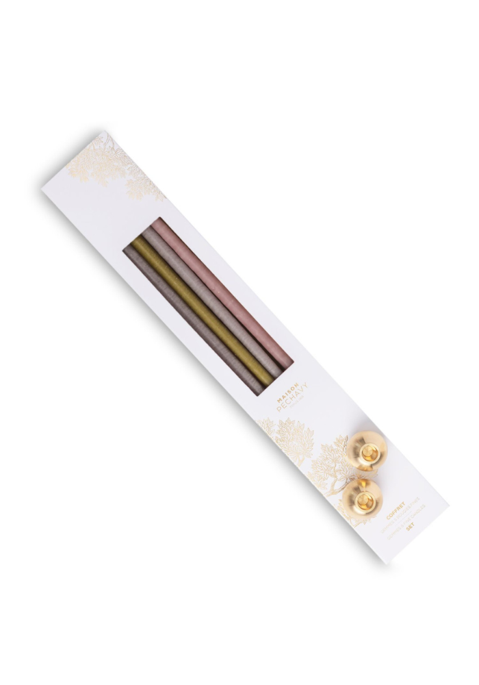 Coffret Victoria Cierges Et Bougeoirs Gemmes - Maison Pechavy