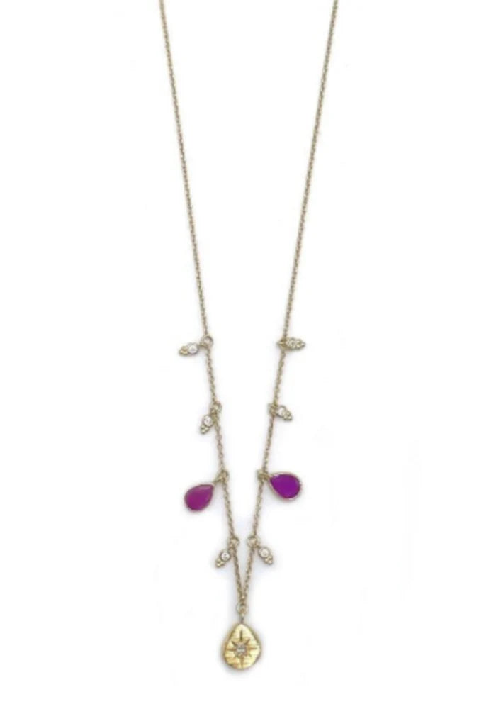Collier "Fusion" Agate Rose - Hanka In