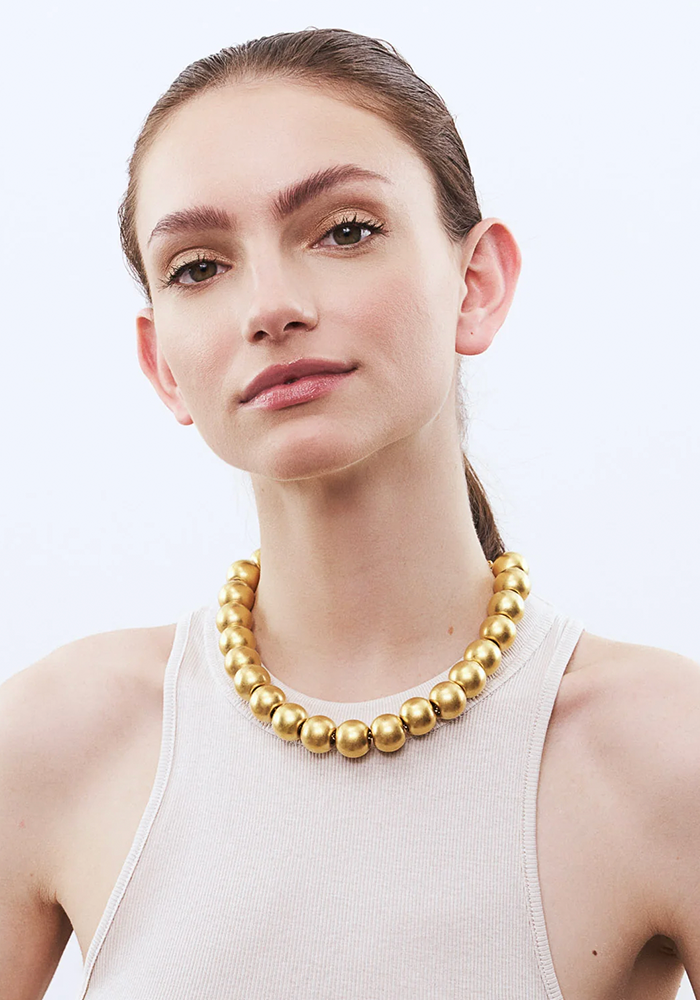 Collier Small Beads Gold Vintage - Vanessa Baroni