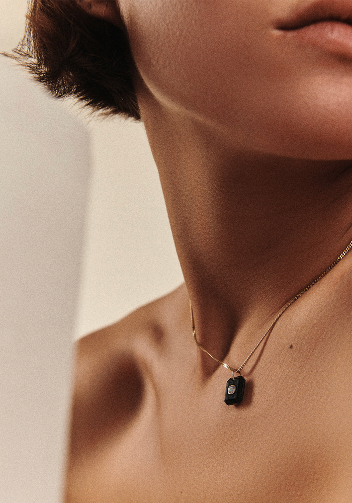 Collier Anton 1 Onyx Noire - Pascale Monvoisin