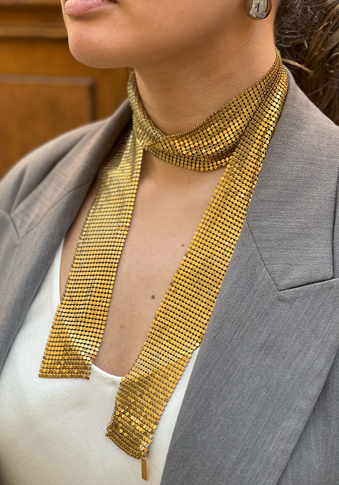 Collier Montalivet Écharpe X Blush Doré - Perrine Taverniti