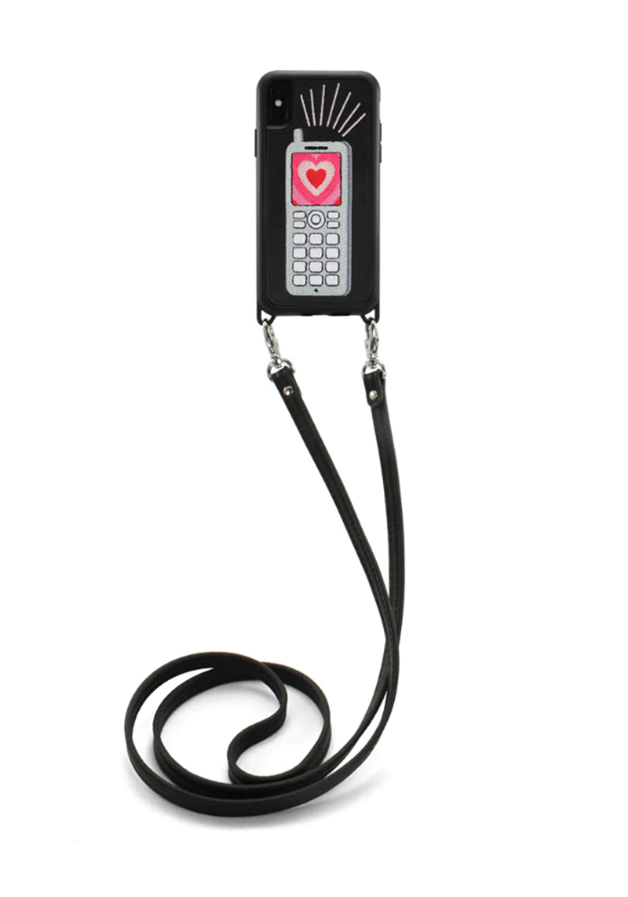 Caja del teléfono del corazón del iPhone con cordón