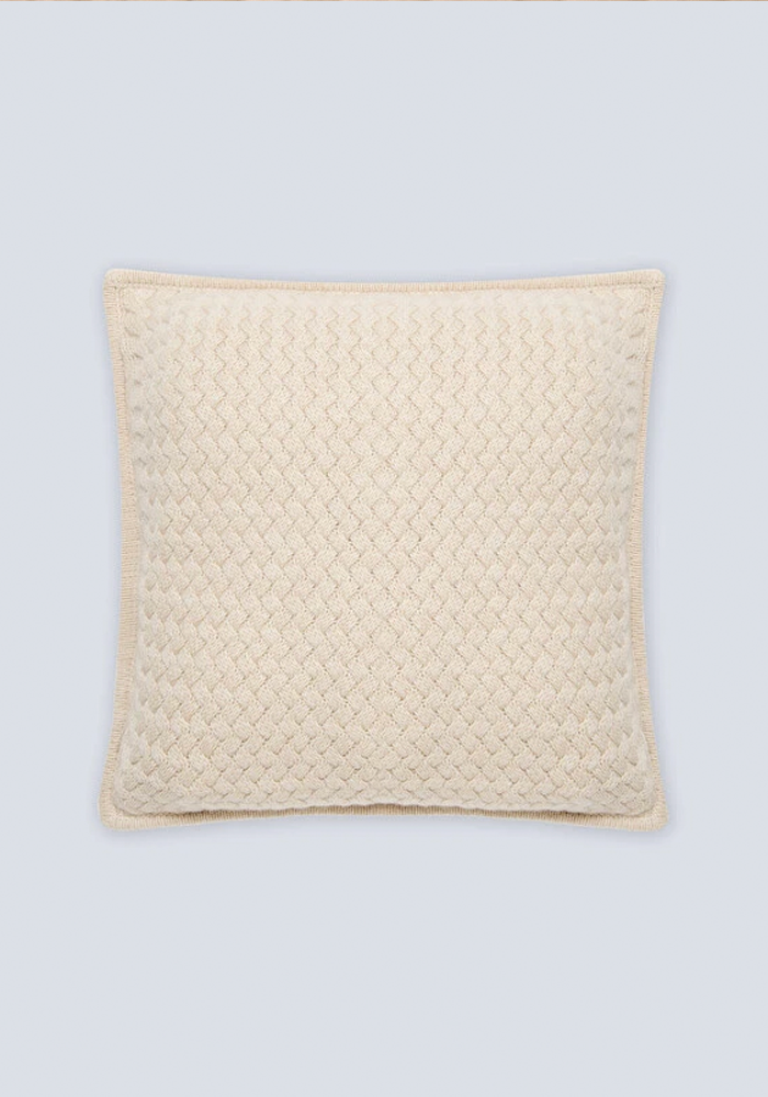 Sekan Square Cushion 40x40cm Fancy Knit 100% Cashmere 12gg