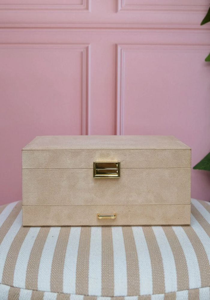 Boîte À Bijoux Denise En Velours Beige - Sélectionné par Blush